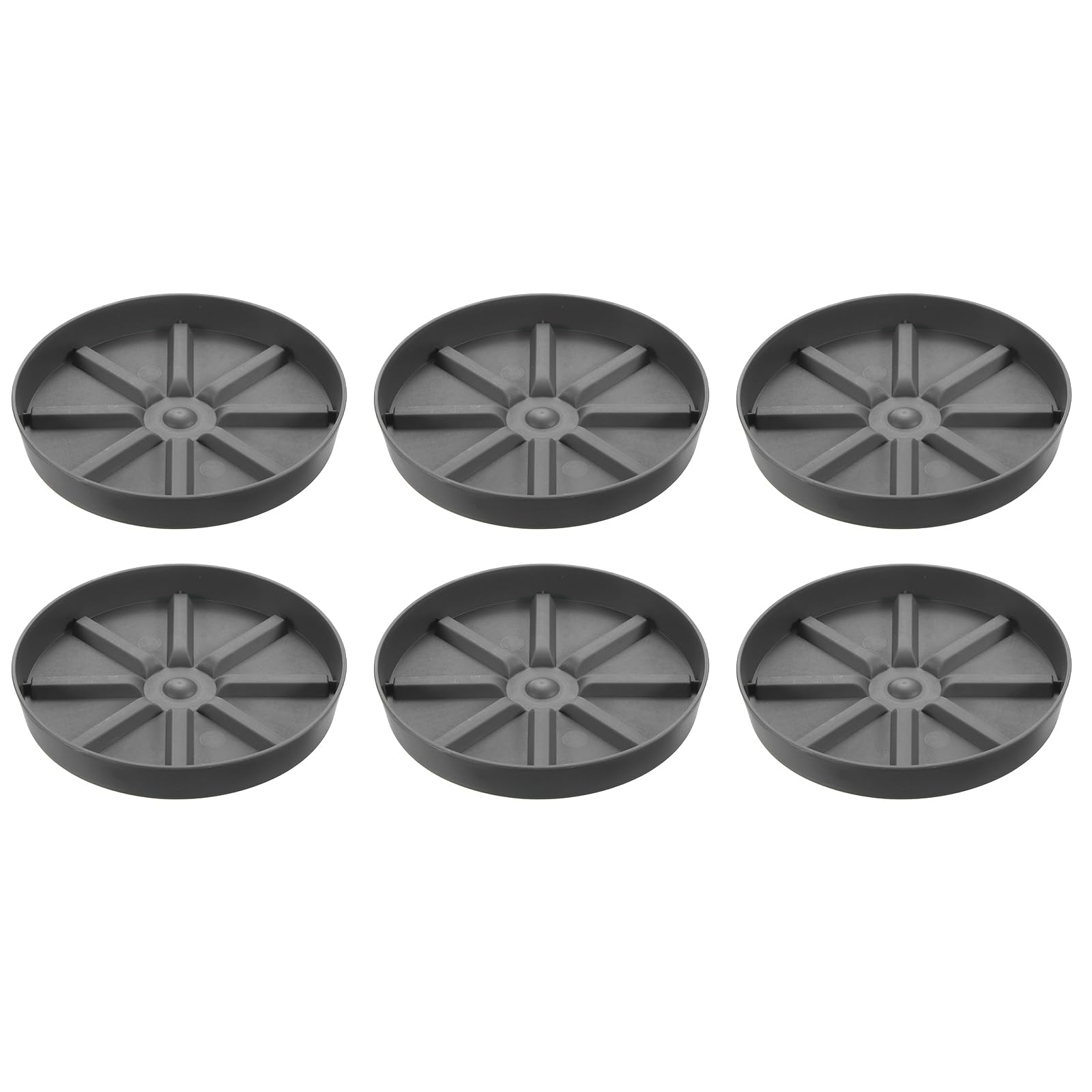 PATIKIL Plant Pot Saucers 10.5 Inch, 6 Pack Plastic Round Plant Pot Thicker Flower Drip Tray for Indoor Outdoor, Gray