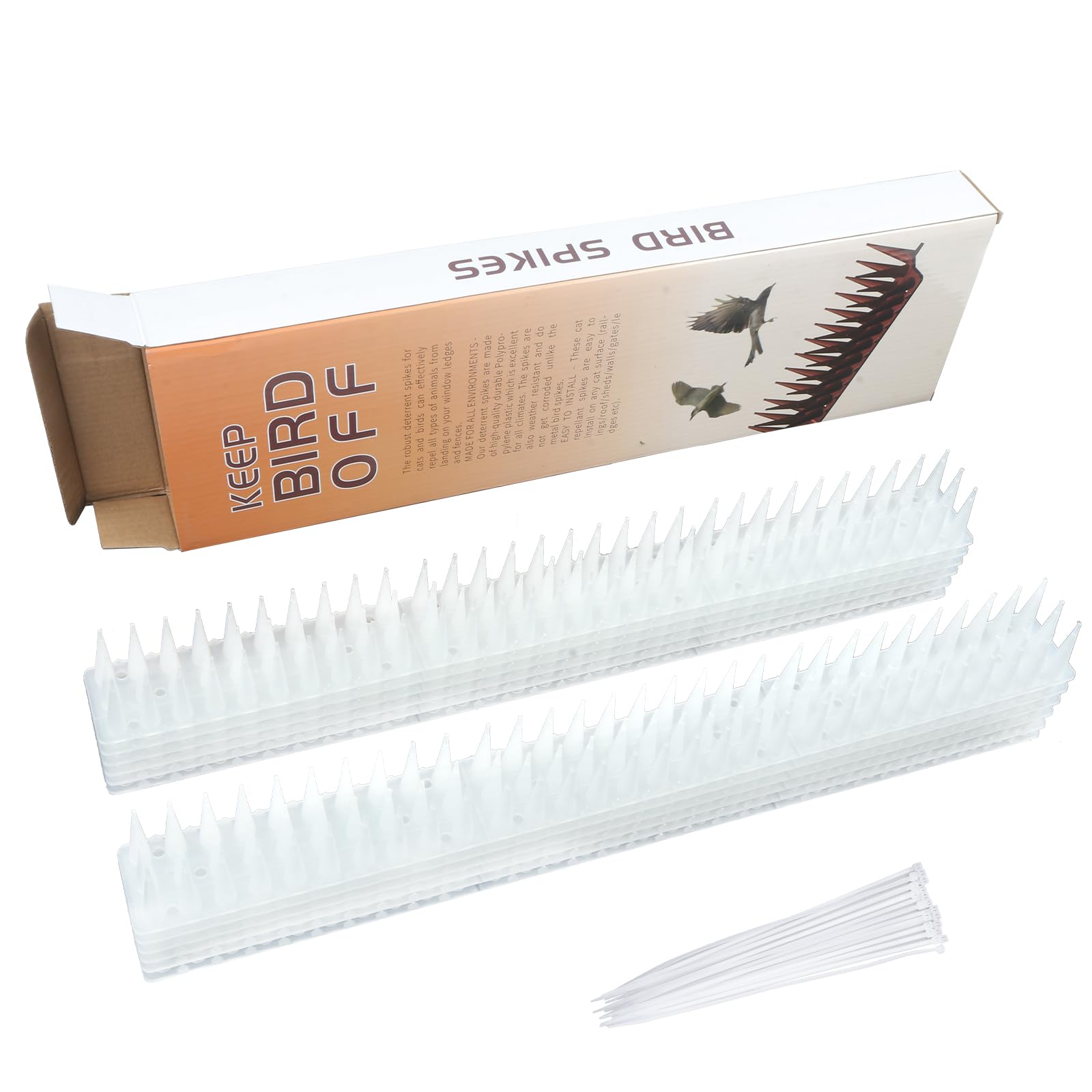 Lifreer 12PCS Fence Wall Spikes Anti Bird Spikes Strips Cat Intruder Deterrent Repellent Outdoor Stab Pigeon Spikes Fence Spikes for Outside Roofs Windows