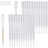 200PCS 3ml Disposable Plastic Transfer Pipettes, Calibrated Dropper Suitable for Essential Oils & Science Laboratory