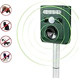 Aspectek - Effective Solar Battery Powered Ultrasonic Oudoor Pest and Animal Repeller, Pest and Animal Control Rodent, Raccoon, Deer, Birds, Cats, Dogs, Mice Repellent - Motion Activated