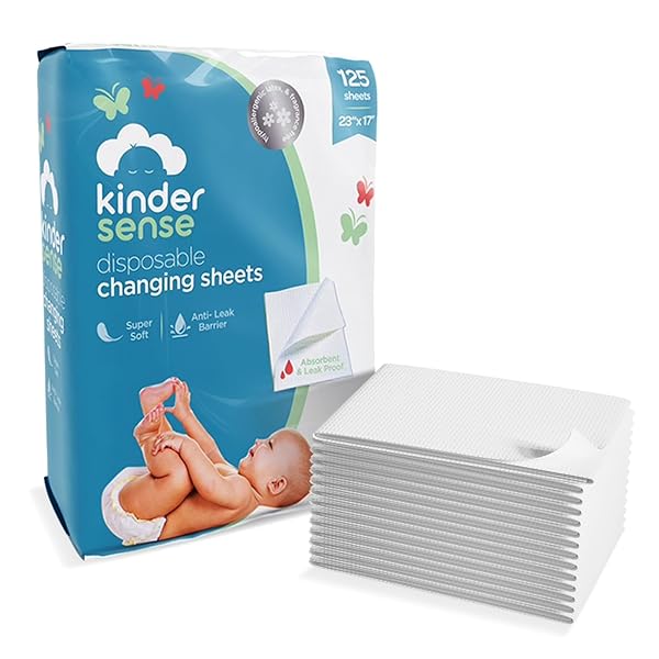 KINDERSENSE® DISPOSABLE CHANGING SHEETS FOR BABY DIAPER (125...