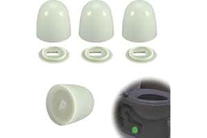BADAO Toilet Bolt Covers Glow in The Dark Toilet Bolt Caps,4 Pack PP Toilets Screw Cap Set with Washers,Fluorescent Toilets Bowl Caps,Luminous Universal Decorative Push-On Caps On Toilets Bowl Bolts