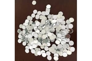 MEYA 400pcs Mini Round Glass Mirror Mosaic, Small Round Glass Crafts, Real Glass Mirror Mosaic Tiles (Silver Mirror, 1x1cm)
