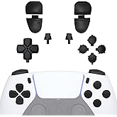 eXtremeRate Replacement D-pad R1 L1 R2 L2 Triggers Share Options Face Buttons, Black Full Set Buttons Compatible with ps5 Controller BDM-030 BDM-040 BDM-050 BDM-060 - Controller NOT Included