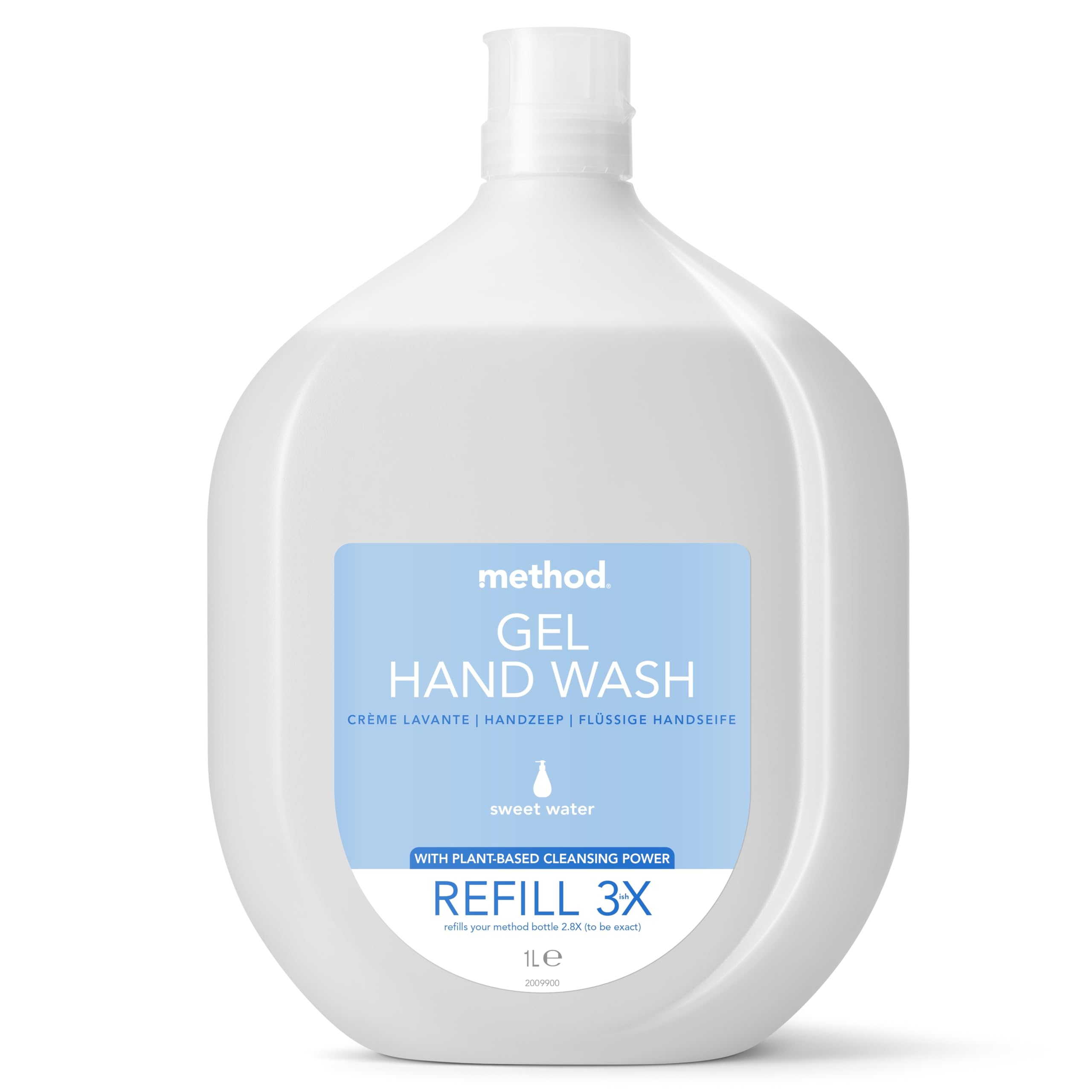 Method Hand Wash Refill, Hand Soap, For Gentle Hand Cleansing, Fresh Sweet Water Scent, Pack of 1, 1 x 1L