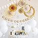 GOLF 8Pcs Gold Paper Fans Flower Hanging Banner for Birthday Wedding Engagement Bridal Shower Baby Shower Bachelorette Holiday Celebration Party Decorations