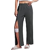 Deyeek Women's Tear Away Pants with Pockets Easy Access Adaptive Pants Post Hip Knee Leg Surgery Breakaway Lounge Sweatpants