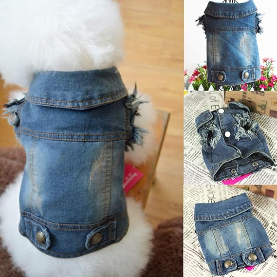 Apparel & Accessories Oyov2L Dog Puppy Vintage Blue Cowboy ...