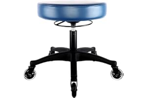 TAKE UR SEAT 17" Table Height Adjustable Round Seat Stool Heavy Duty Ship and Built Within 24 Hours, Spa, Medical, Lab, Cleanroom, Blue (Rubber)