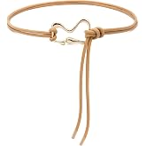 BAOKELAN Skinny Thin Belts for Women PU Leather Knotted Waist Belt with Gold Buckle for Dresses