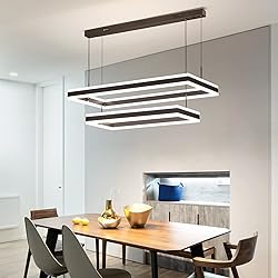Modern LED Chandelier, Double Rectangles Ceiling