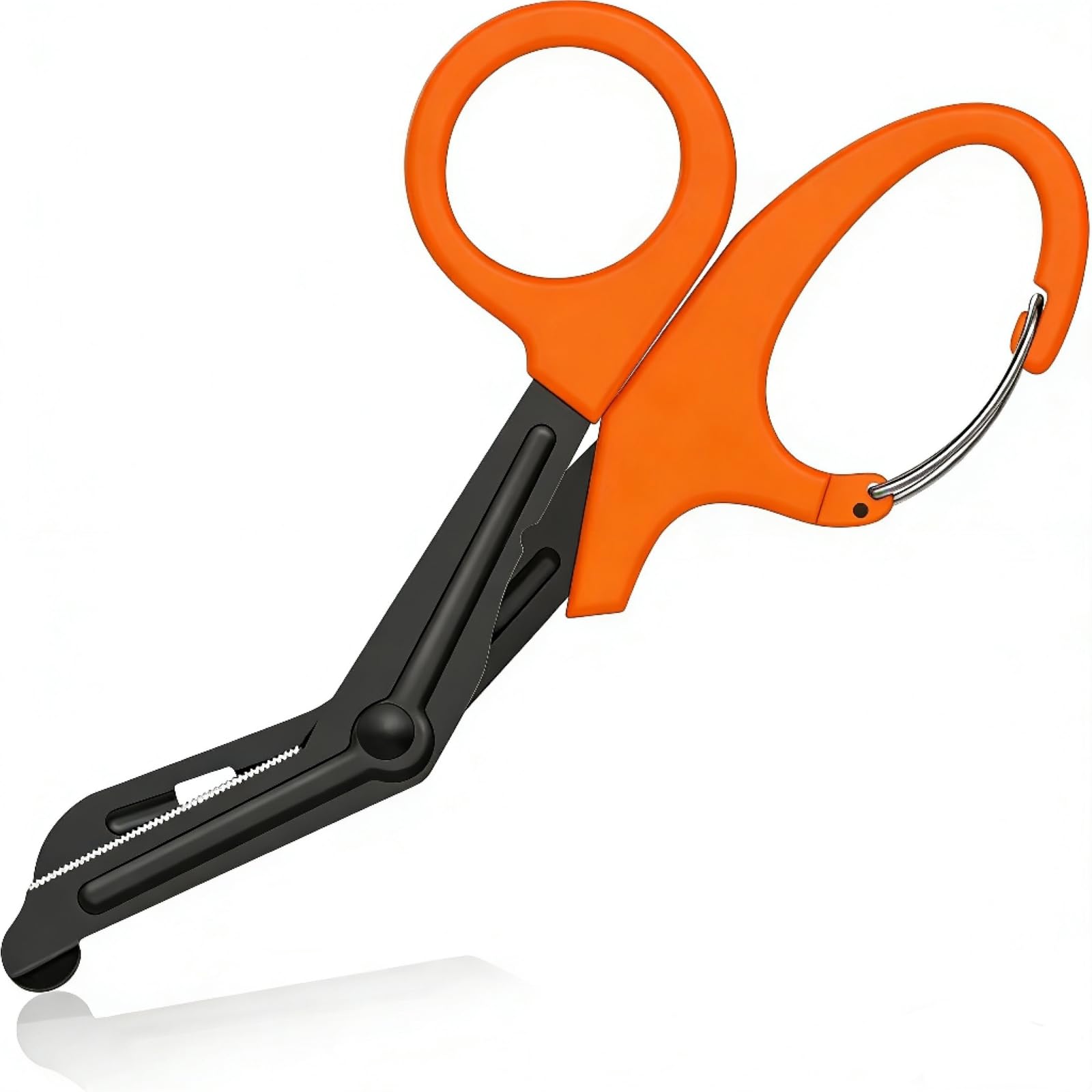 Titanium Bandage Shears Scissors EMT and Trauma Shears, Bent Stealth Black Coated for Nurses, Students, Emergency Room (Orange, 19cm)