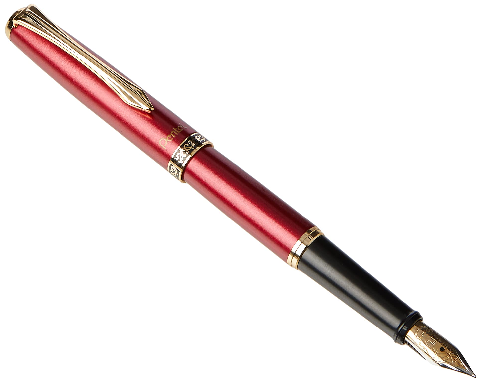 Pentel Sterling Fountain Pen Garnet Barrel - comes in gift box