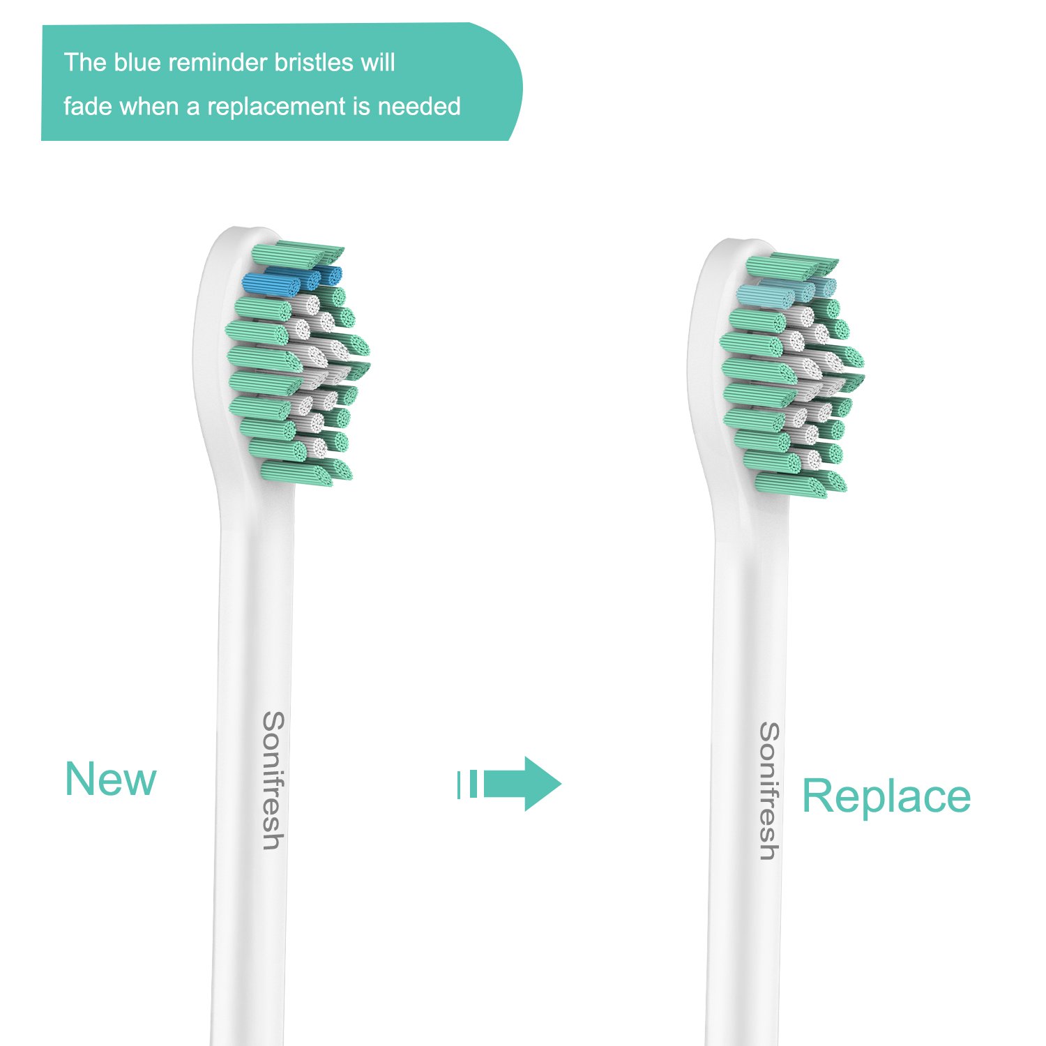 Sonifresh Sonicare Replacement Heads - Toothbrush Heads For Philips Sonicare E-Series HX7002,4 Pack