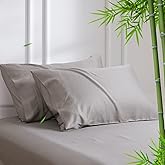 David's Home Summer Cooling Pillowcases, Queen Size Pillow Cases 2 Pack, Silky Soft Breathable Pillow Shams Cover for Hot Sleeper, Envelope Closure, 20"x30", Light Grey