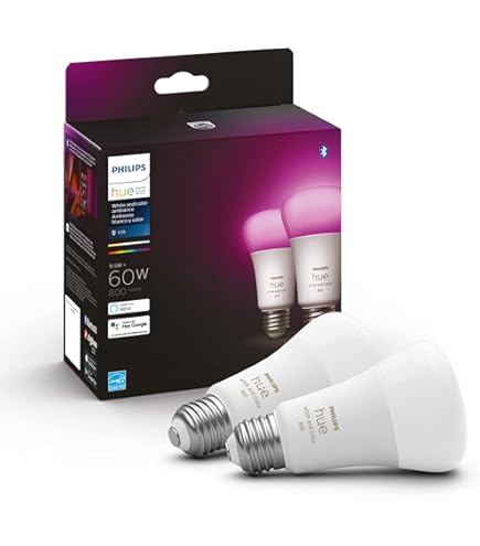 Philips Hue A19 LED Smart Light Bulbs - Flicker-Free 75w