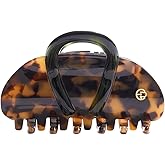 EVITA PERONI Middle Hair Clip, "Vintage Candy" Hair Clips for Women Strong Grip Acetate Shark Claw Clip with Gift Box, Tortoise