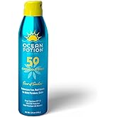 Ocean Potion Sun Care Continuous Sunscreen Spray SPF 50, Broad Spectrum UVA/UVB Protection Body Spray with Vitamin E &amp; Aloe, Non-Greasy, Water-Resistant, 5.5 oz