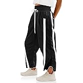 Putysenxi Sweat Pants for Womens Wide Leg Pant Casual Drawstring Elastic Waisted Striped Workout Track Pants with Pockets