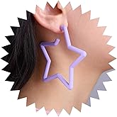 Vacaonio Vintage Pink Star Dangle Earrings Large Star Drop Earrings Hollow Star Earrings Luck Star Stud Earrings Candy Color Star Earrings Jewelry for Women