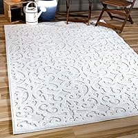 Orian Sculpted 4704 Indoor/Outdoor High-Low Debonair Natural Area Rug, 5