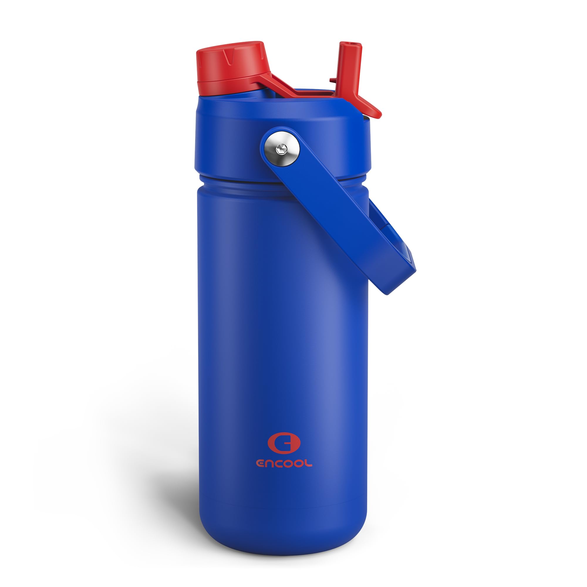 Photo 1 of ENCOOL Insulated Water Bottle with Straw Stainless Steel Water Bottle, Leak-Proof, BPA-Free, Double Wall Vacuum Keeps Cold for 24 Hours for Sports, Travel, School (18 oz, Beaucoup Blue)
