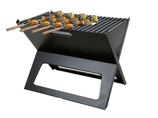 Fabrilla Portable Charcoal Barbeque Grill Set (Black)