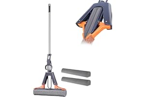 Vadrouille to press - Vadrouille - sponge with roller, mop sponge, with adjustable handle for floor, mop sponge for the floor