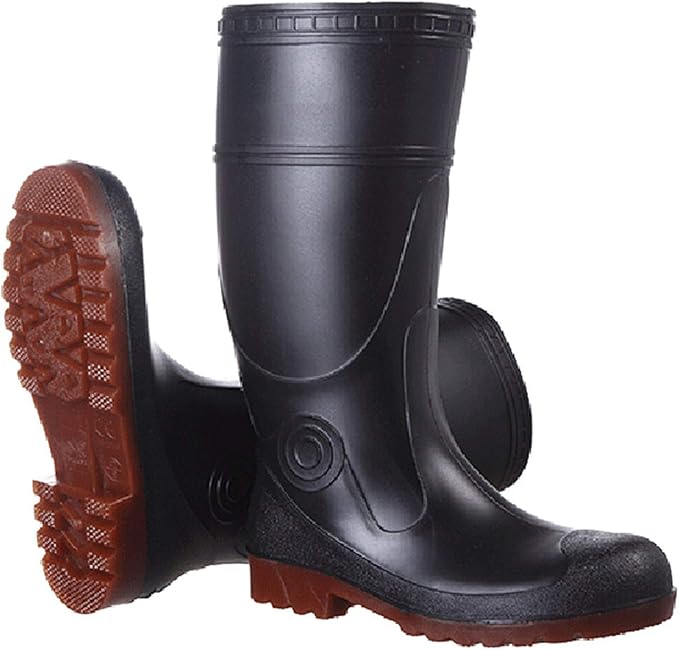 Mens Tall Rain Boots, Steel Toe Garden Shoes, Outdoor Lightweight Work
