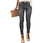 Women's Denim Pants Classic Stretch Skinny Shaping Mid Rise Work Jeans(Pack of 2)