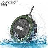 SoundBot®SB512 HD Premium Water & Shock Resistant Bluetooth Wireless Shower Speaker, Hands-Free Portable Speakerphone w/ Hi-Fi Output, Built-in Mic, 6Hrs Playtime, Intuitive Control Buttons, MicroUSB