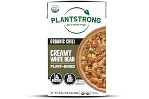 PLANTSTRONG Creamy White Bean Chili Soup - Organic, Plant-Based, Non-GMO, Vegan, High Protein Chili Soup