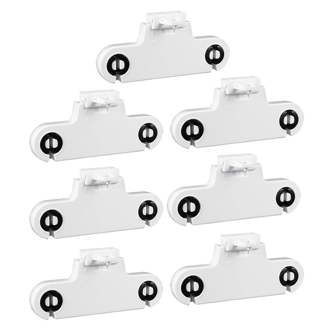 sourcing map 7Pcs T8 Fluorescent Light Holder G13 Base Dual Head Bi-Pin Tombstone Lamp Socket AC 500V 2A for LED Fluorescent Tube