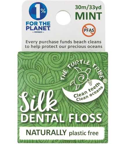 Amazon.com: The Turtle Tribe® Natural Dental Floss, 33 Yards, 100