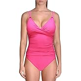 Lauren Ralph Lauren Womens Underwire Ruched One-Piece Swimsuit Pink 6