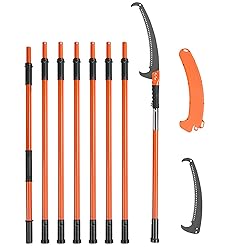 VEVOR Manual Pole Saw, 7.3-27 ft Extendable Tree