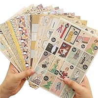 (24 Sheets/Set) Vintage Classic Cartoon Kawaii Paper Sticker Set Pastoral Floral Child DIY Toy Scrapbooking Planner Deco Label School Stationery