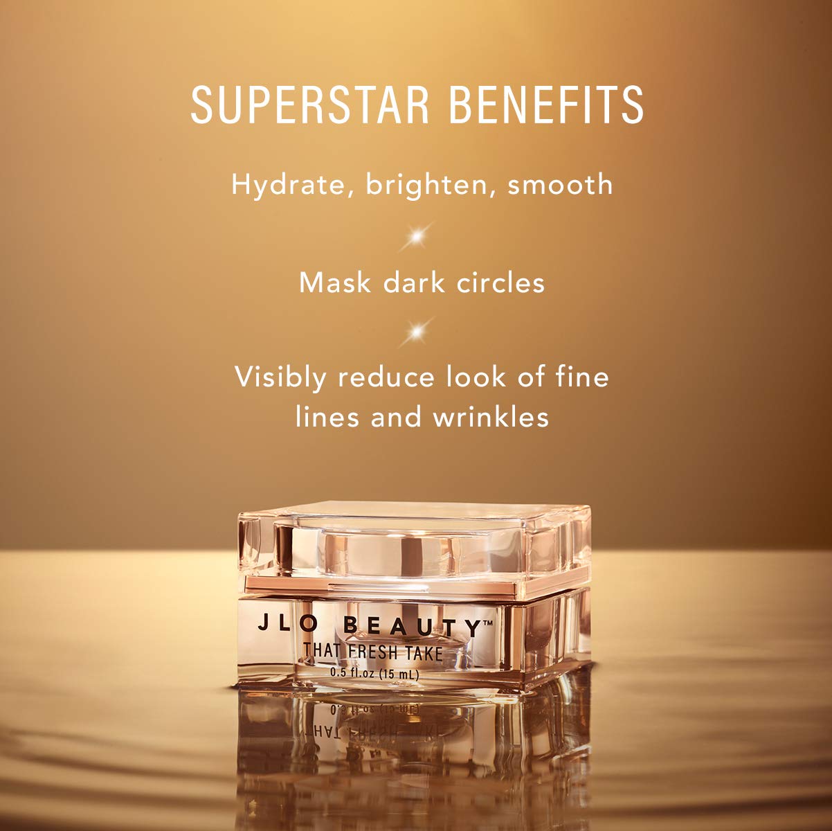 JLO BEAUTY That Fresh Take Under Eye Cream for Dark Circles and Puffiness, Hydrating Skin Care Eye Cream with Peptides to Support Appearance of Fine Lines & Wrinkles, Helps Lifts & Tighten, 0.5 Oz