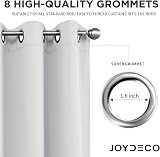 Joydeco White Blackout Curtains 2 Panels 108 Inch Long Room Darkening Drapes view 4