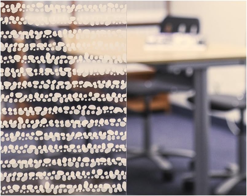 Geo Window Films (LV-PD5078 White Polka Dot Stripes 50" x 78" Decorative Window Film