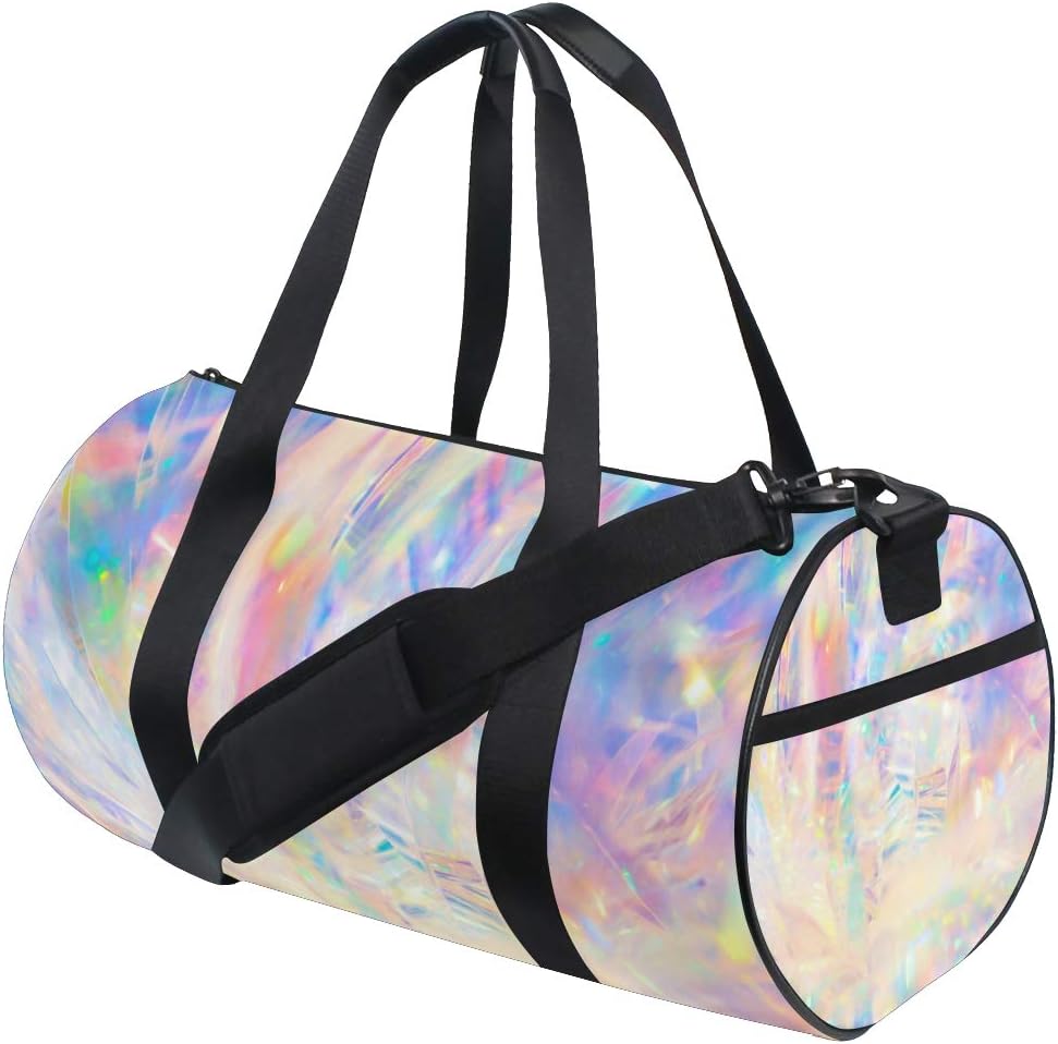 iridescent duffle bag