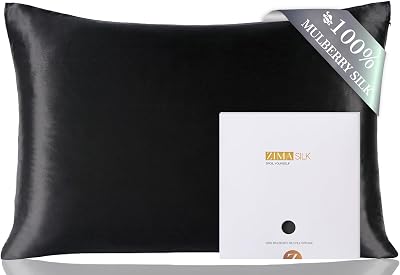 ZIMASILK 100% Mulberry Silk Pillowcase 19 Momme 6A 50x75 Black