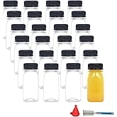 zmybcpack 24 Pack 4oz/120ml Plastic Juice Bottles with Lids, Mini Ginger Shot Bottles Empty Juicing bottles, Small Beverage J