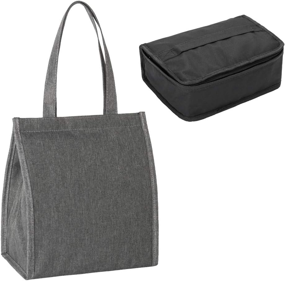 YELAIYEHAO Lunch Bags for Men& Women- Waterproof Insulated Lunch Tote Bag, Cooler Box for School, Office, Outdoors and Picnic With 1 Portable Thermal Insulated Cooler Bag Mini Lunch Bag