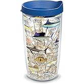 Tervis Guy Harvey Charts Made in USA Double Walled Insulated Tumbler Travel Cup Keeps Drinks Cold & Hot, 16oz Legacy, Classic