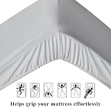 Aisbo King Size Fitted Sheet Grey Extra Deep Pocket 16inch Microfiber view 6