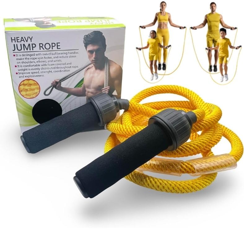 Ergonomic Thick Weighted Skipping Rope - 270cm Length - 150mm Thickness - Super thick, Super Heavy Jump Rope for Intense Exercise, Boxing Training and Cardio Workouts