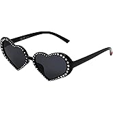 Betsey Johnson Women's Glam & Glitter Sunglasses Heart, Black, 56 mm