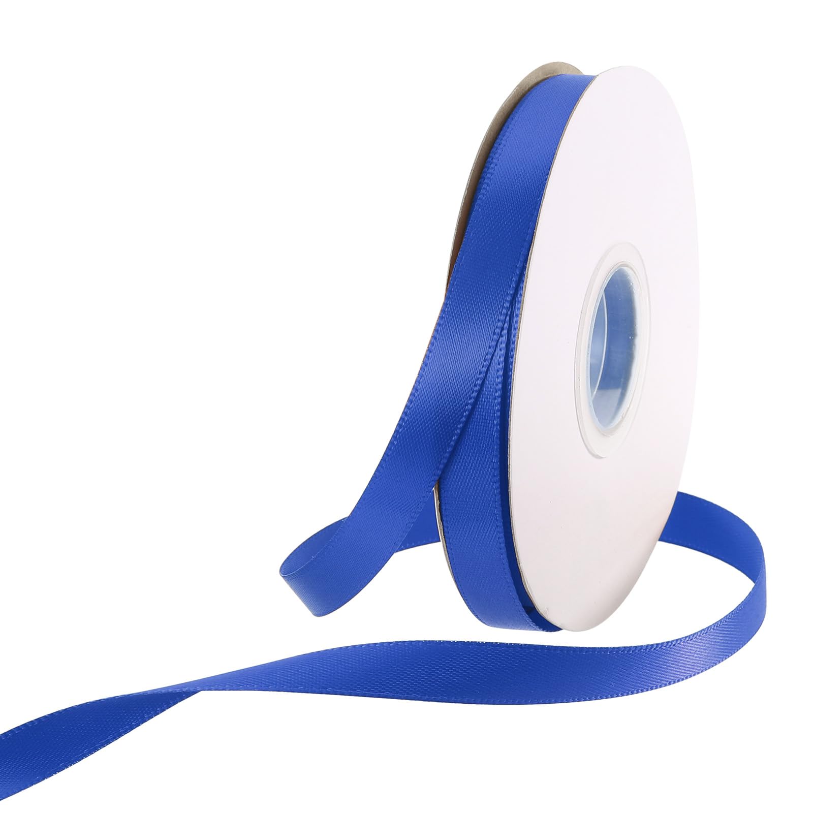 Rebower 10mm Satin Ribbon 46m Thick Double Face Grosgrain Silk Ribbon, [for Gift Wrapping, Hair Bows, Wedding, Cake, Flower] - 50 Yard/150ft/ Blue — image 1