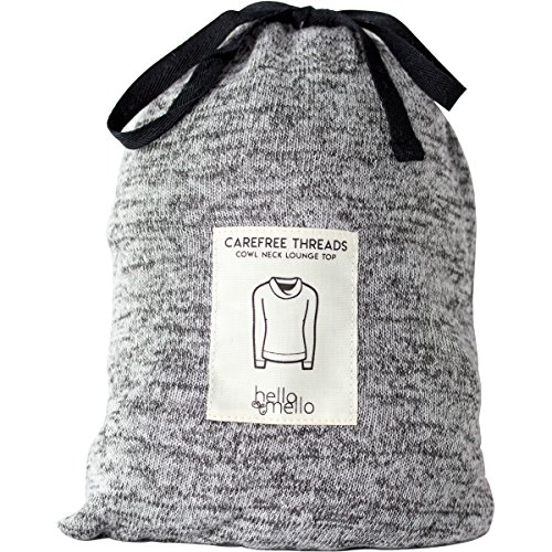 HELLO MELLO Carefree Threads, Top and Pant Matching Set With Drawstring Bag, Melange (Small (4-6), Gray)